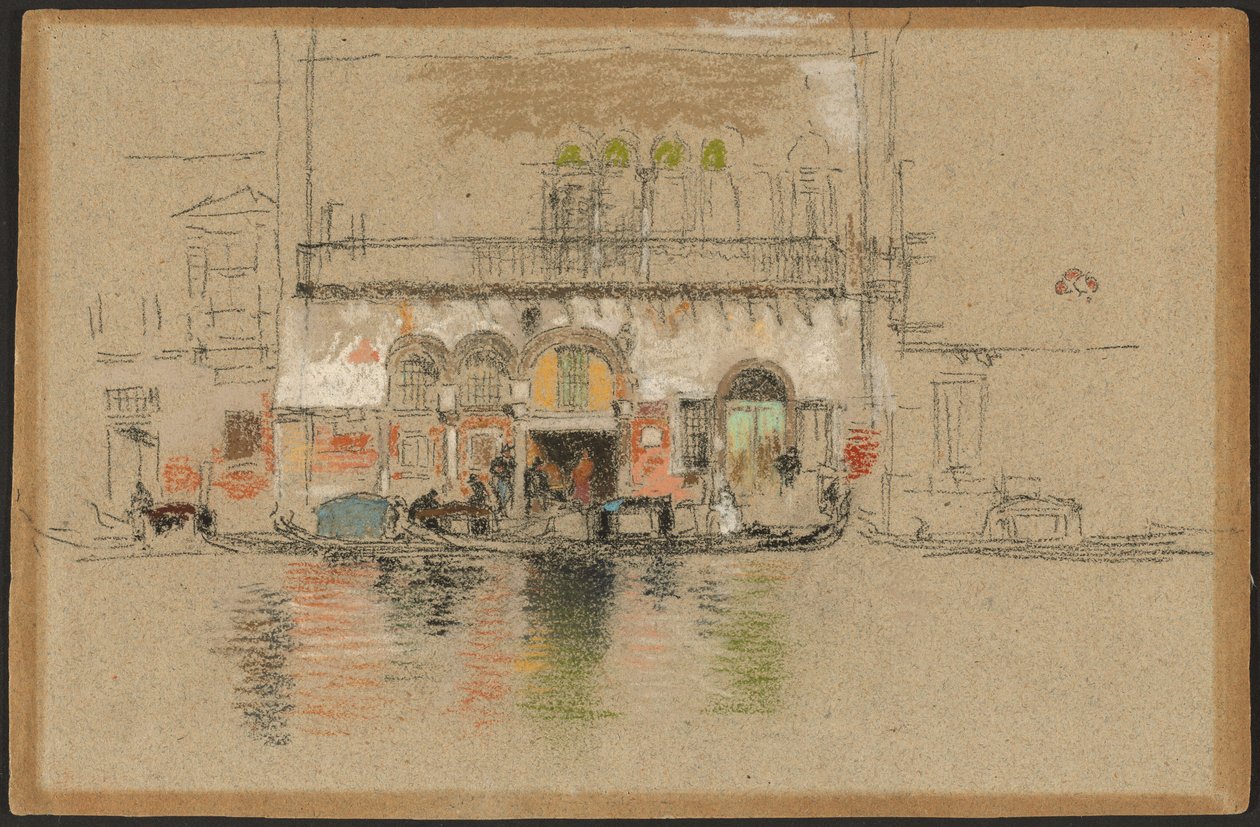 Het paleis; wit en roze door James McNeill Whistler