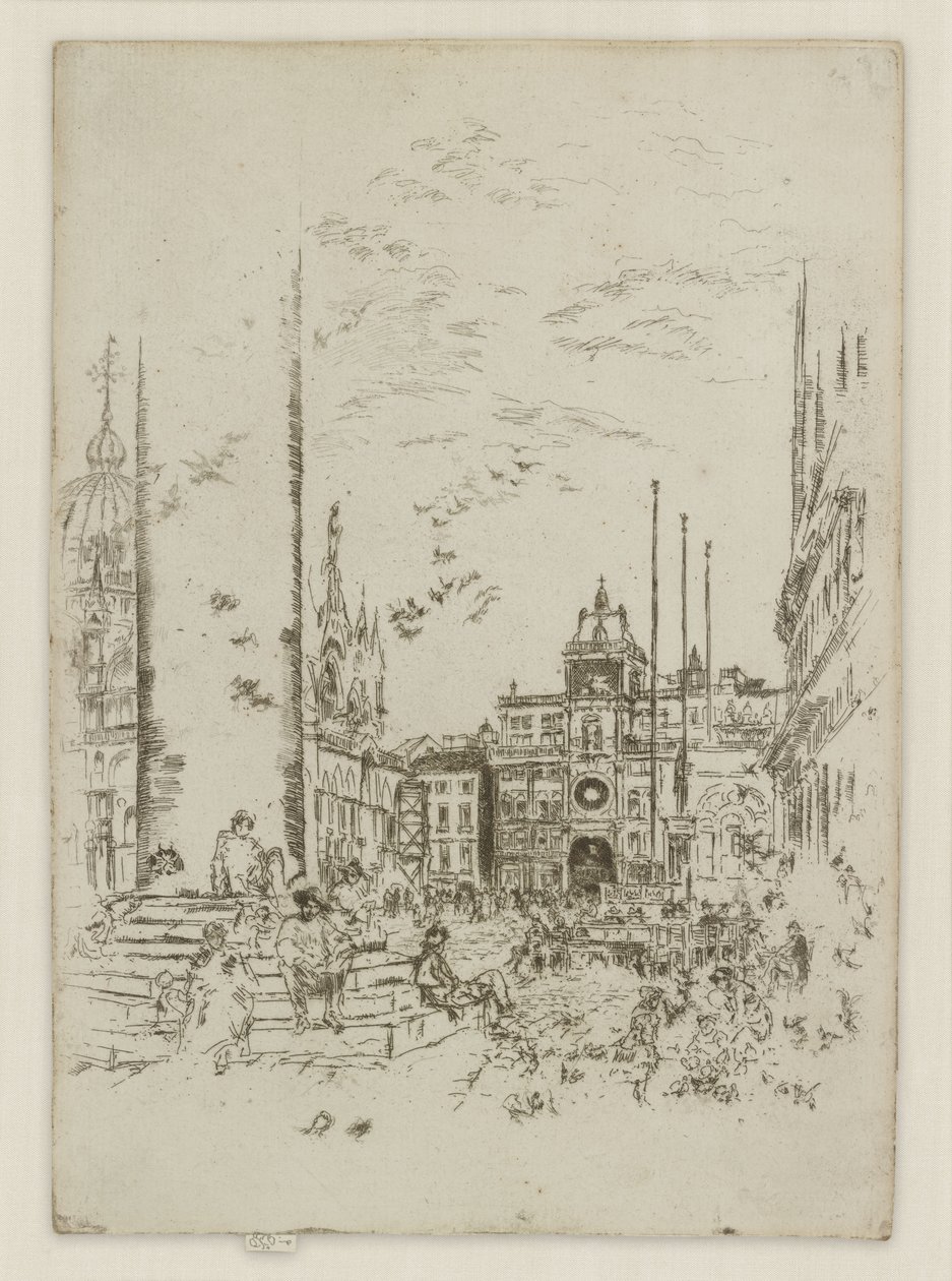 De Piazzetta, uit de eerste Venetiaanse reeks (Venetië, een serie van twaalf etsen) door James McNeill Whistler