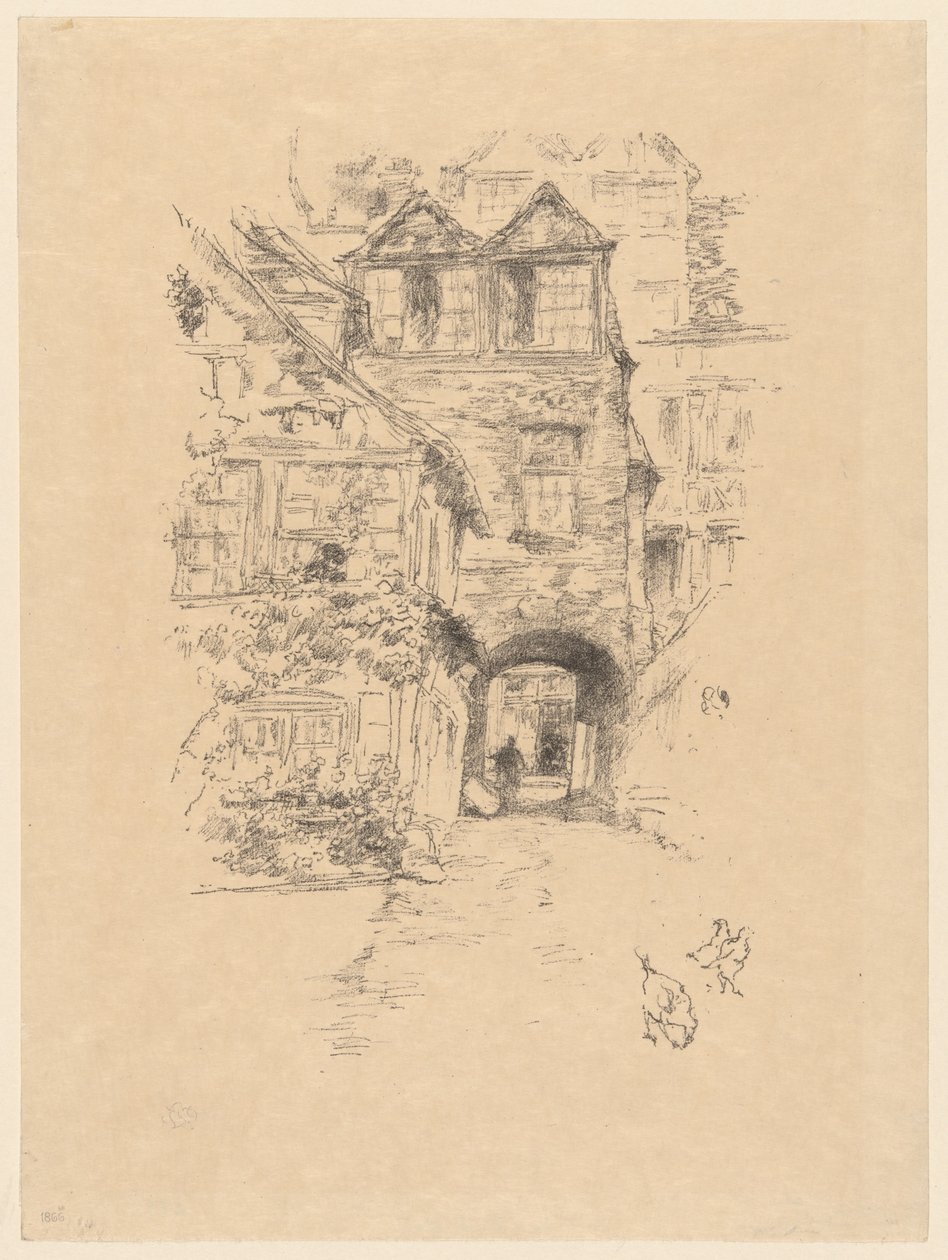 Het huis van de priester, Rouen door James McNeill Whistler