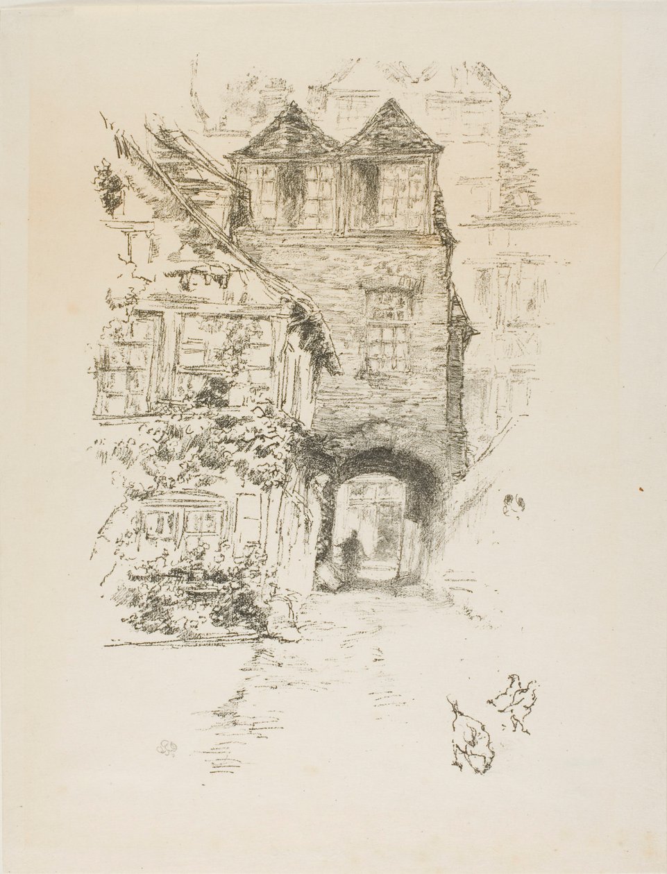 Het huis van de priester, Rouen door James McNeill Whistler