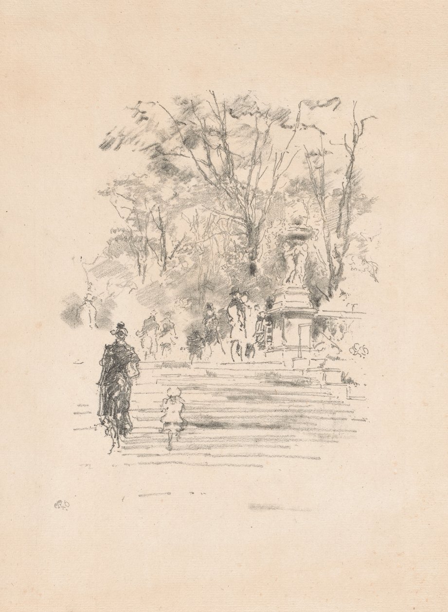 De trappen, Luxemburg door James Abbott McNeill Whistler