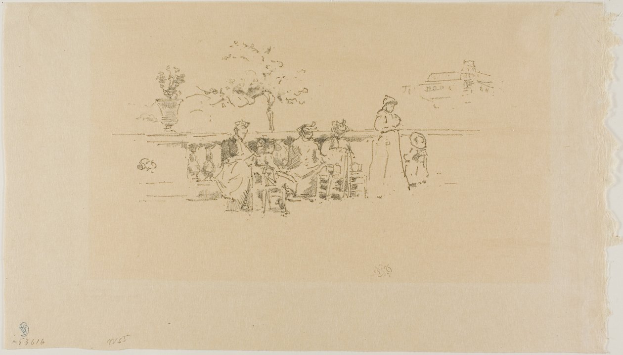 Het terras, Luxemburg door James Abbott McNeill Whistler
