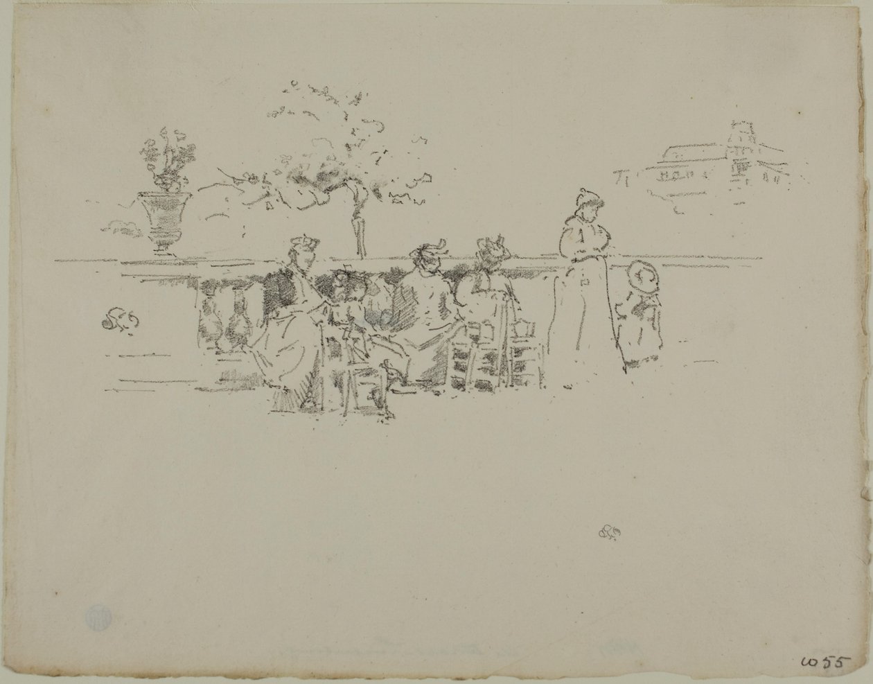 Het terras, Luxemburg door James Abbott McNeill Whistler