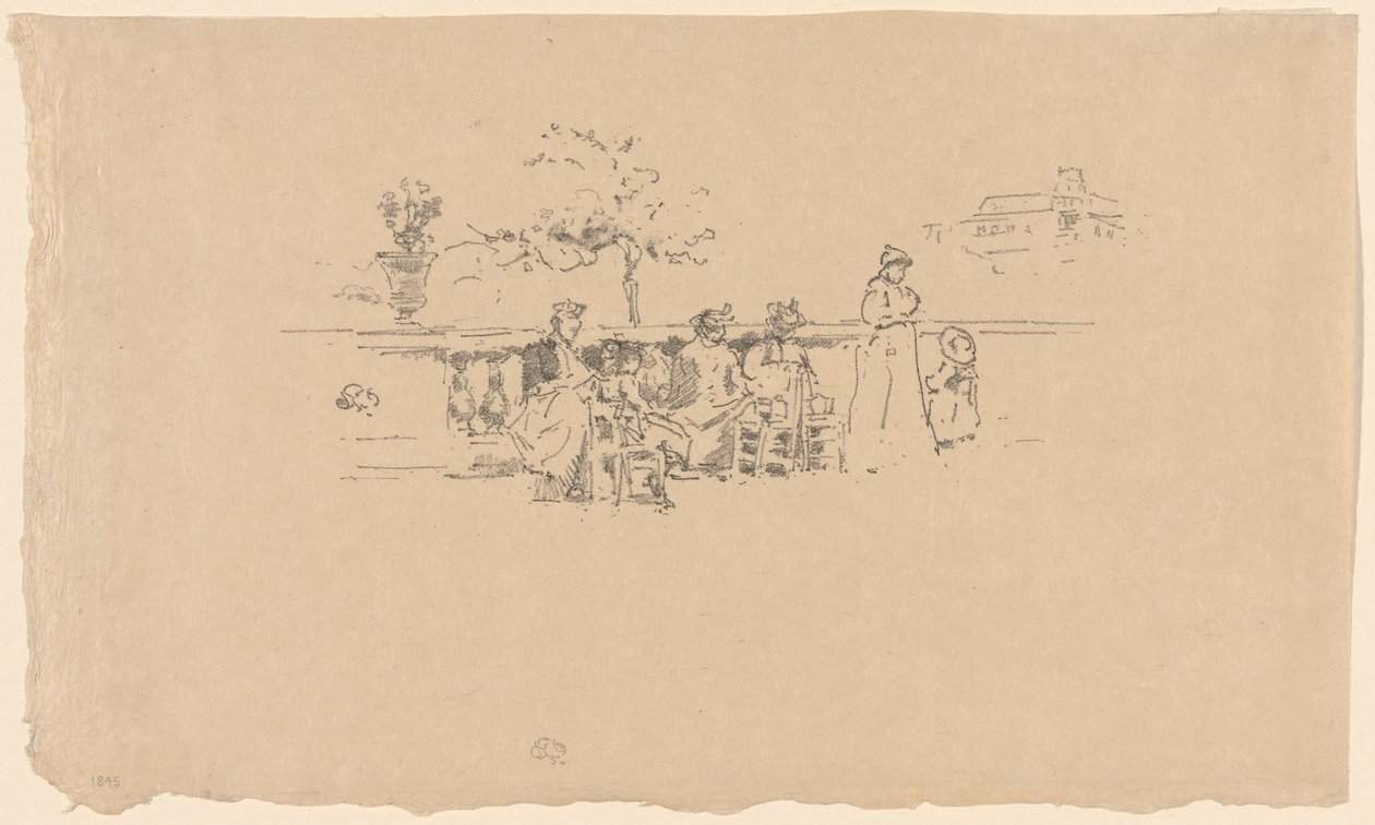 Het terras, Luxemburg door James Abbott McNeill Whistler