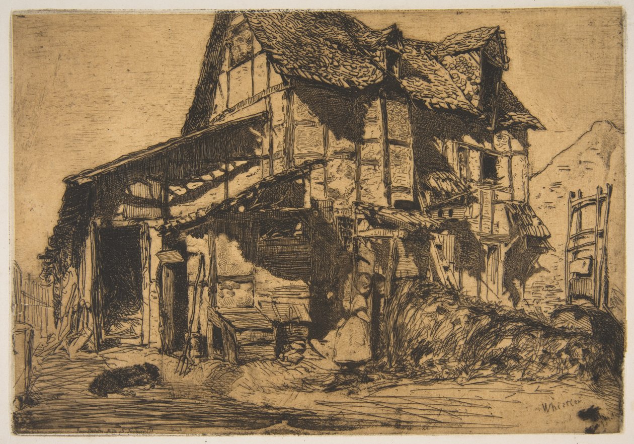 Het onveilige huurhuis (De oude boerderij) door James McNeill Whistler