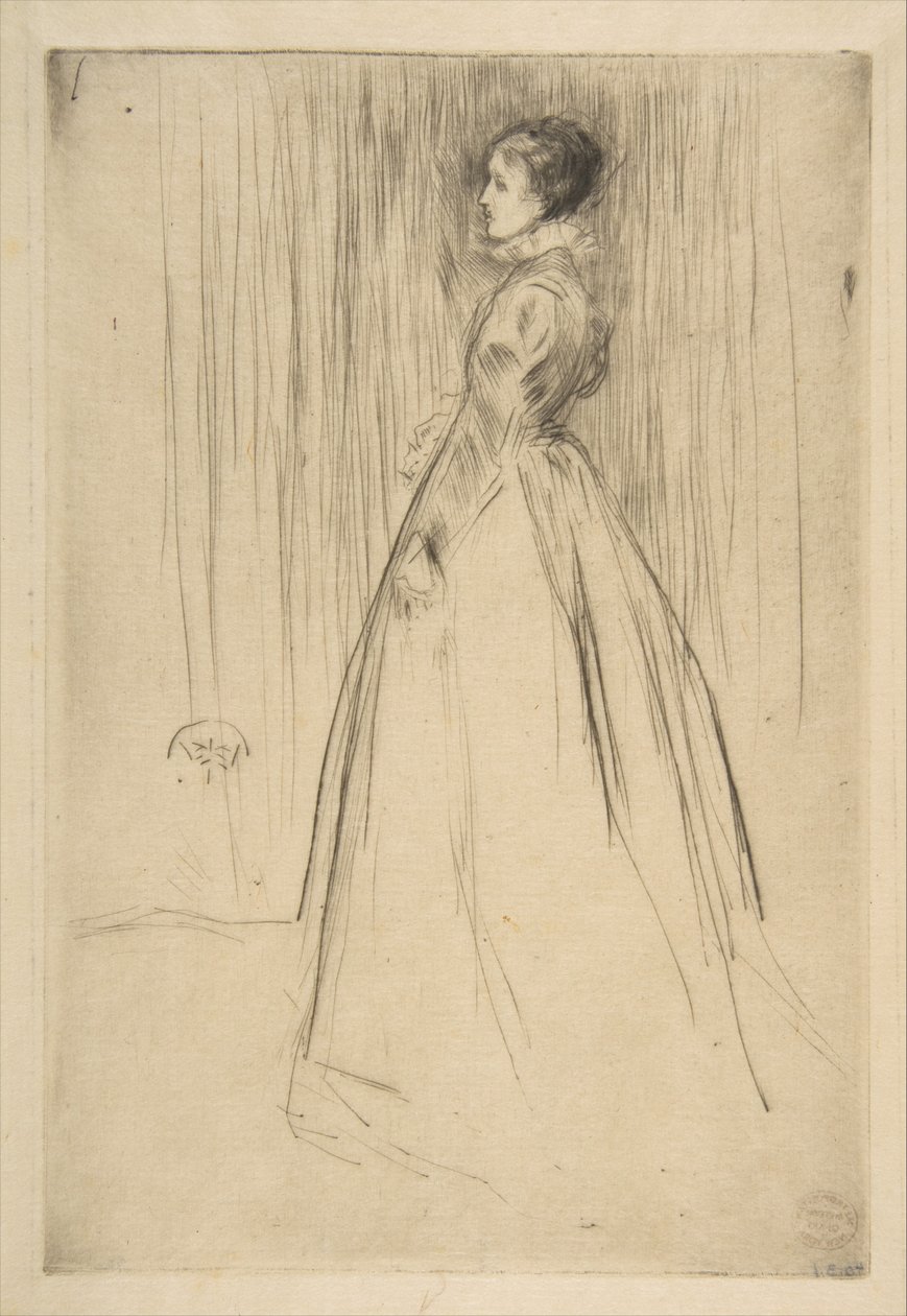 De fluwelen jurk (mevrouw Leyland) door James McNeill Whistler