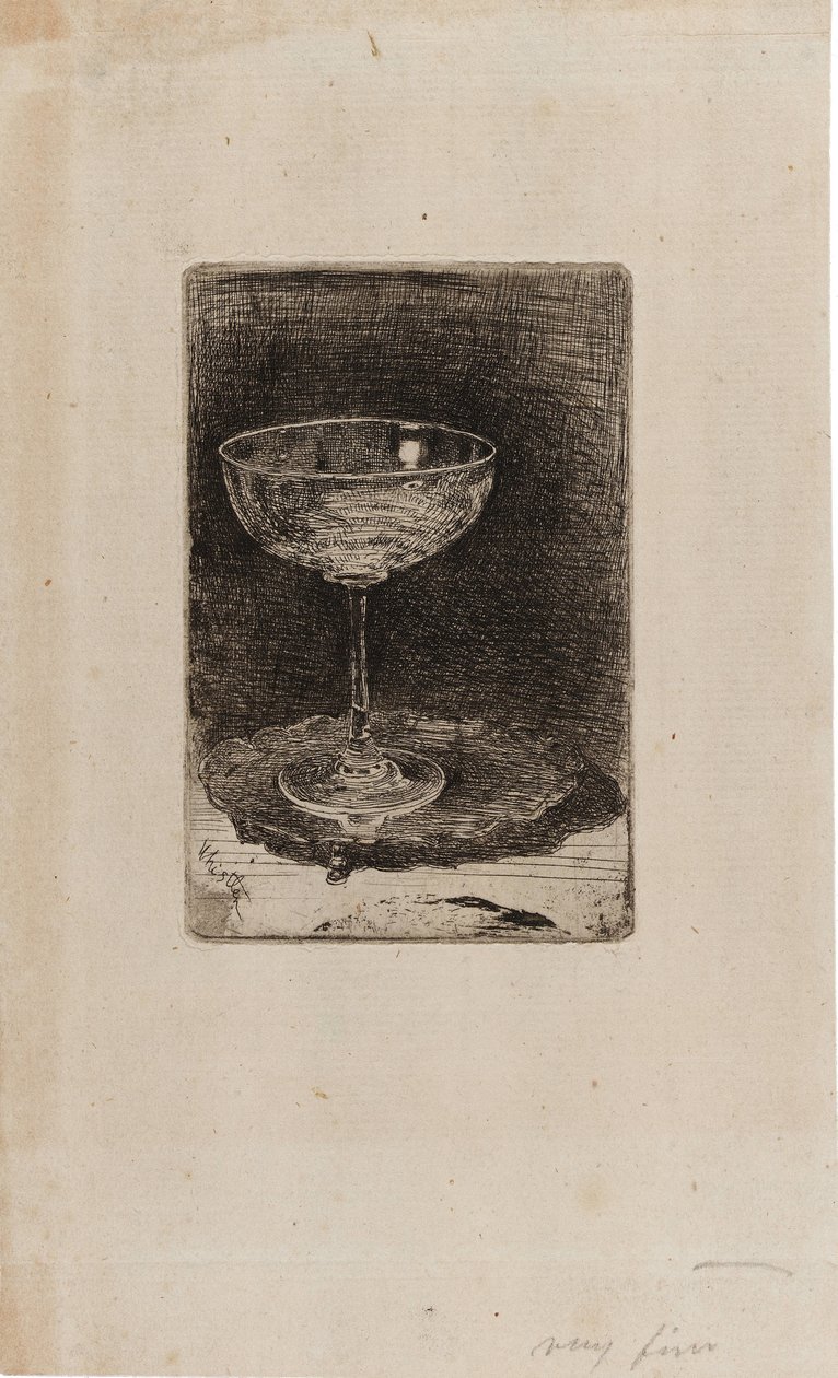 Het Wijnglas door James Abbott McNeill Whistler