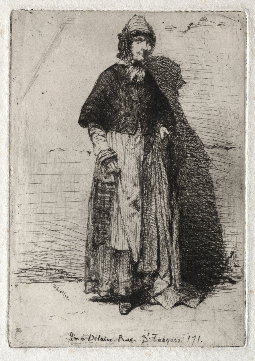 Twaalf etsen naar de natuur:  La Mère Gérard door James McNeill Whistler