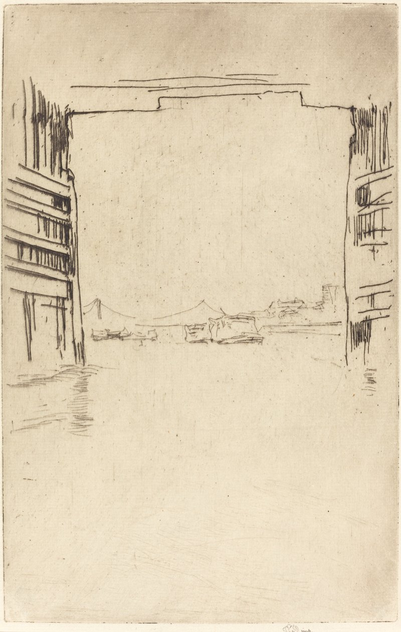 Onder de oude Battersea-brug door James Abbott McNeill Whistler