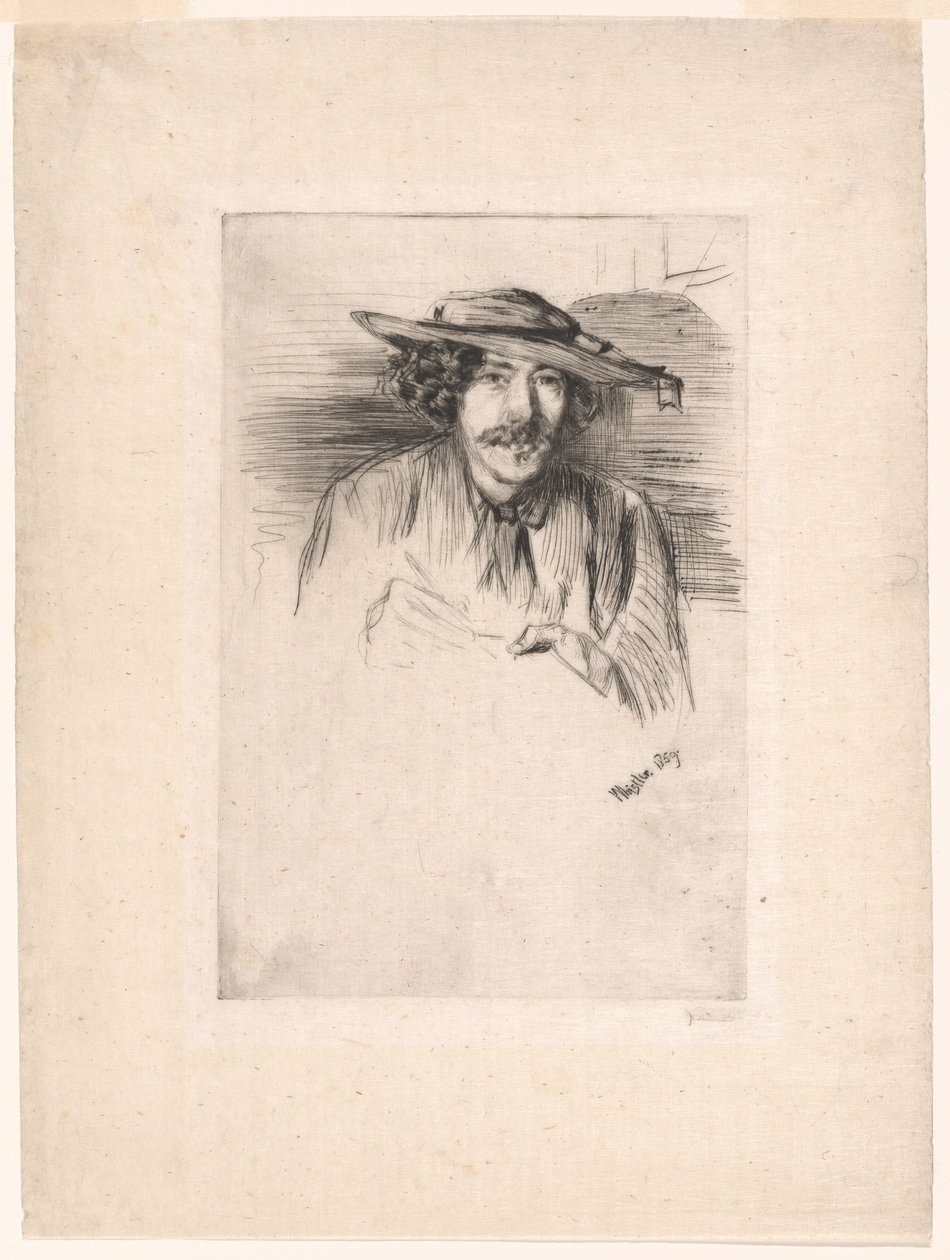Whistler met een hoed door James Abbott McNeill Whistler