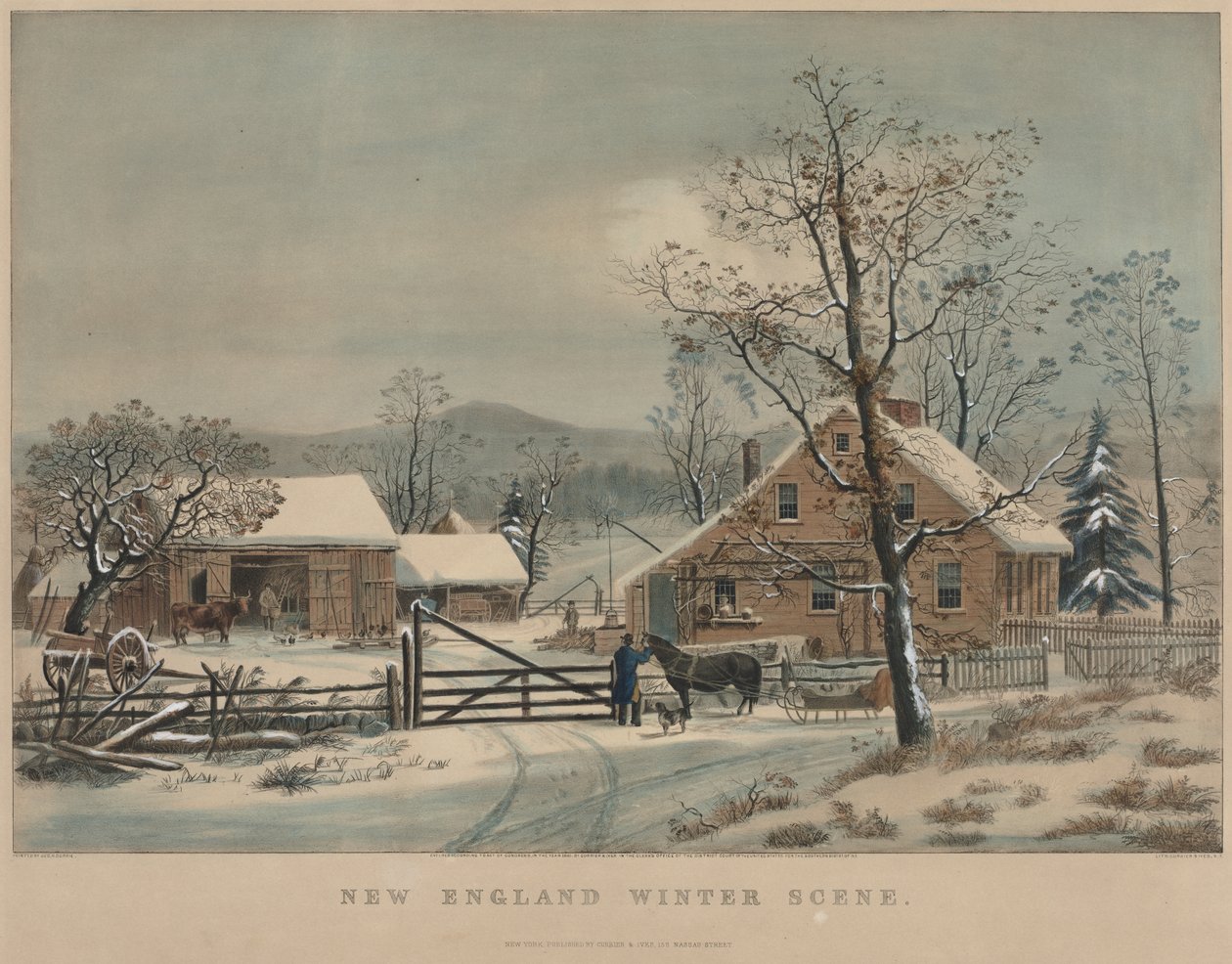 New England Wintertafereel door James Merritt Ives