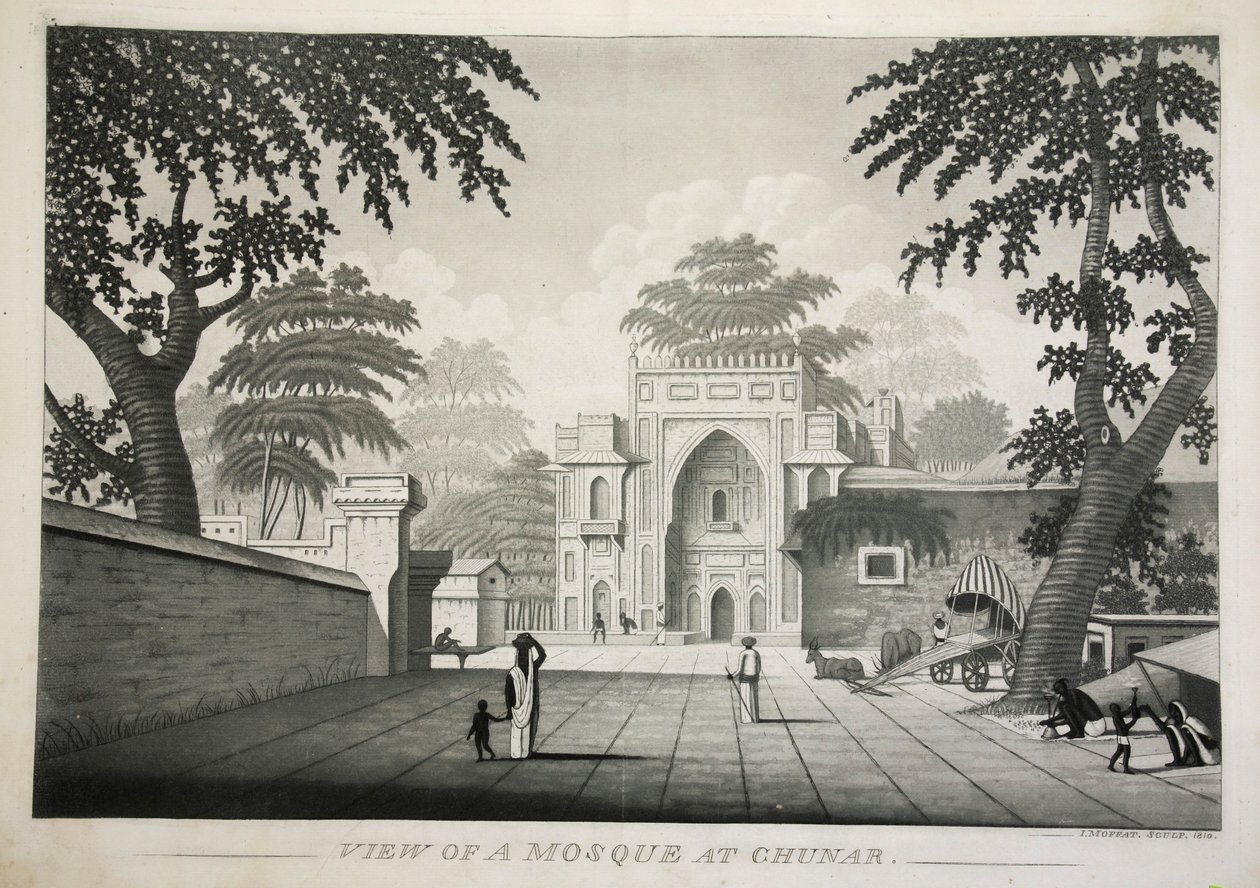 Uitzicht op een Moskee in Chunar door James Moffat