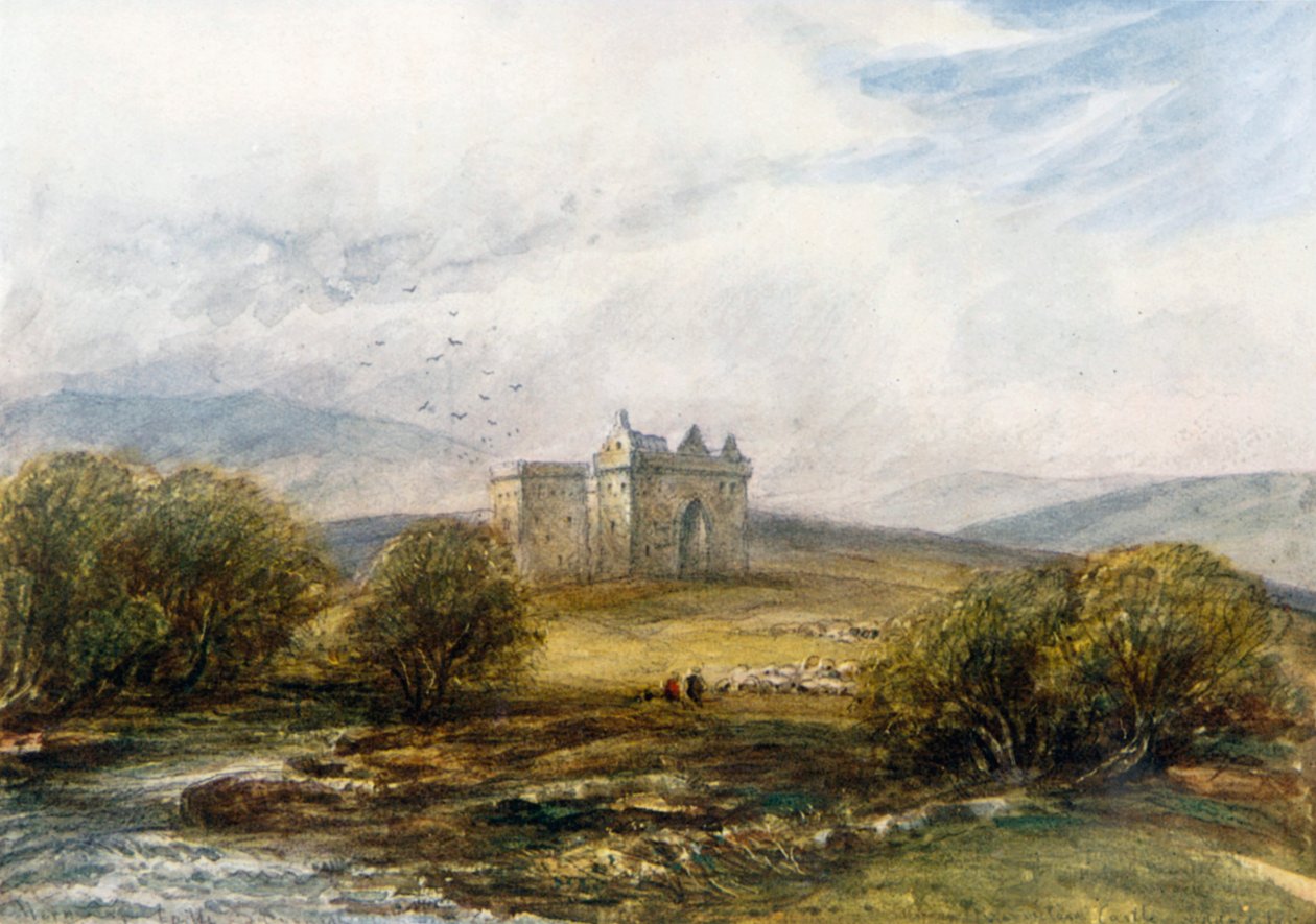 "Kasteel Hermitage" (kleurenlitho) door James Orrock