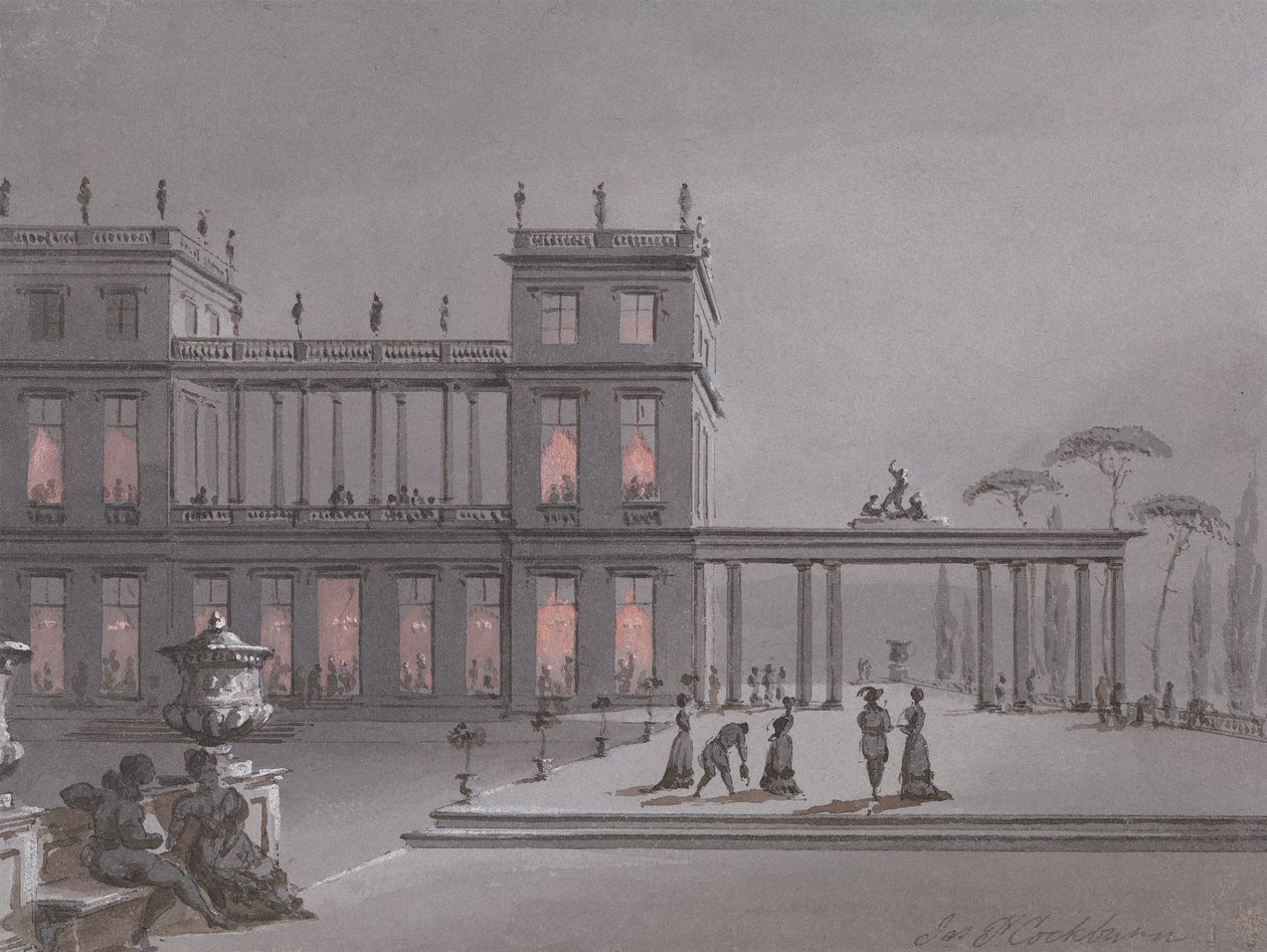 Een Italiaans Feest: Figuren op het Terras van een Palazzo door James Pattison Cockburn