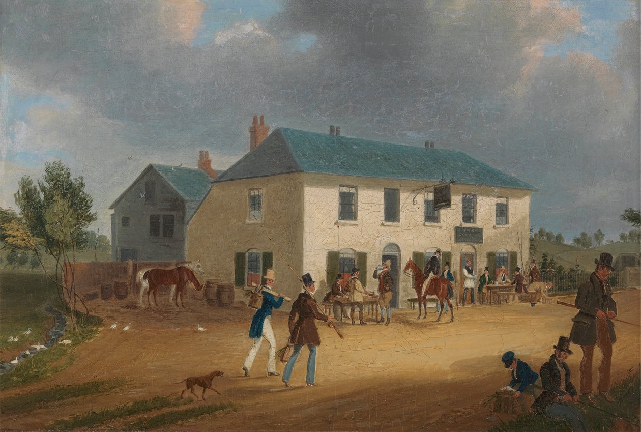 Buiten de Pike en Anchor Inn in Ponders End, Middlesex door James Pollard