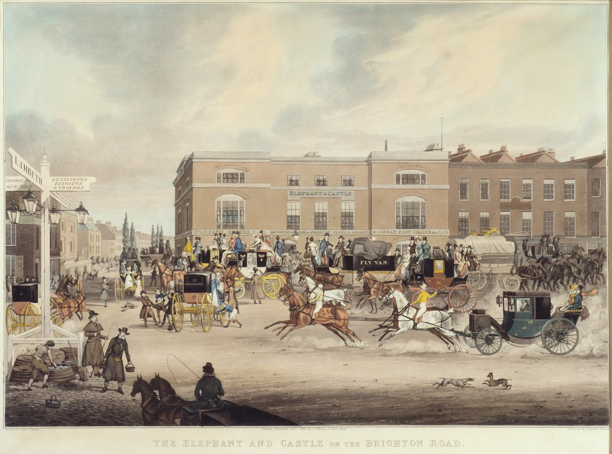 De Olifant en Kasteel op de Brighton Road door James Pollard
