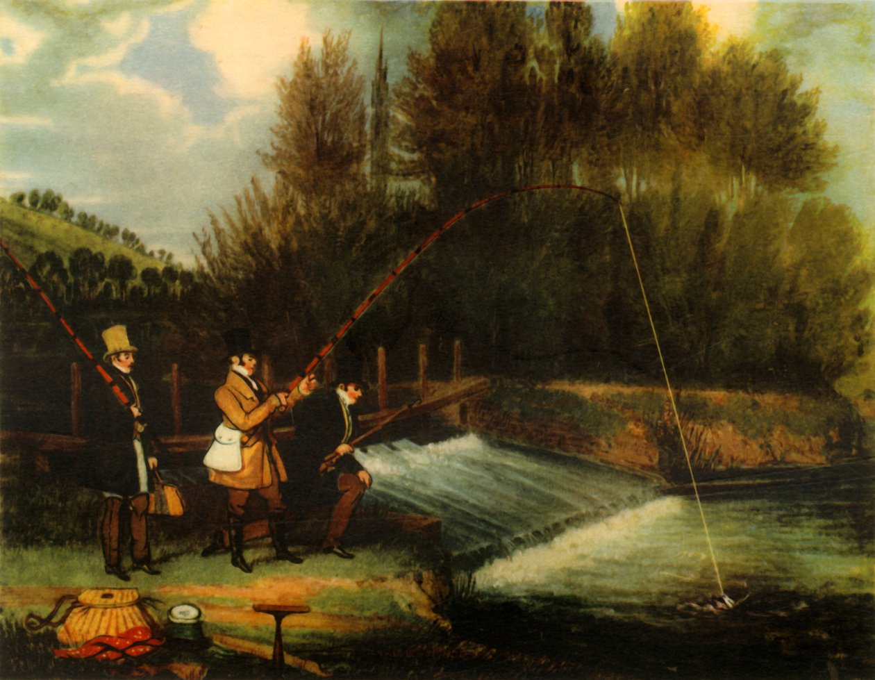 Trollen naar snoek in de rivier Lea, 1831, 1941 door James Pollard
