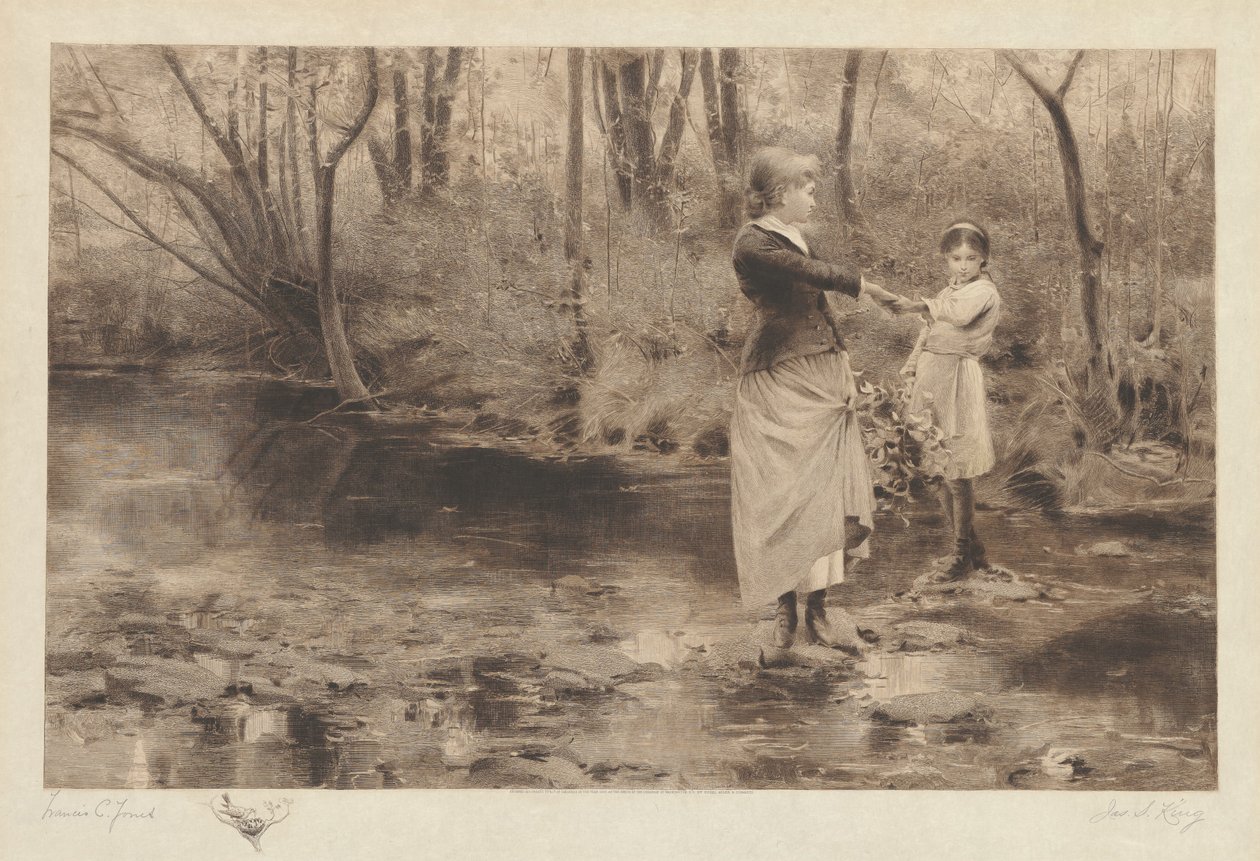 Zonder titel (Oversteken van een beek in het bos) door James S. King