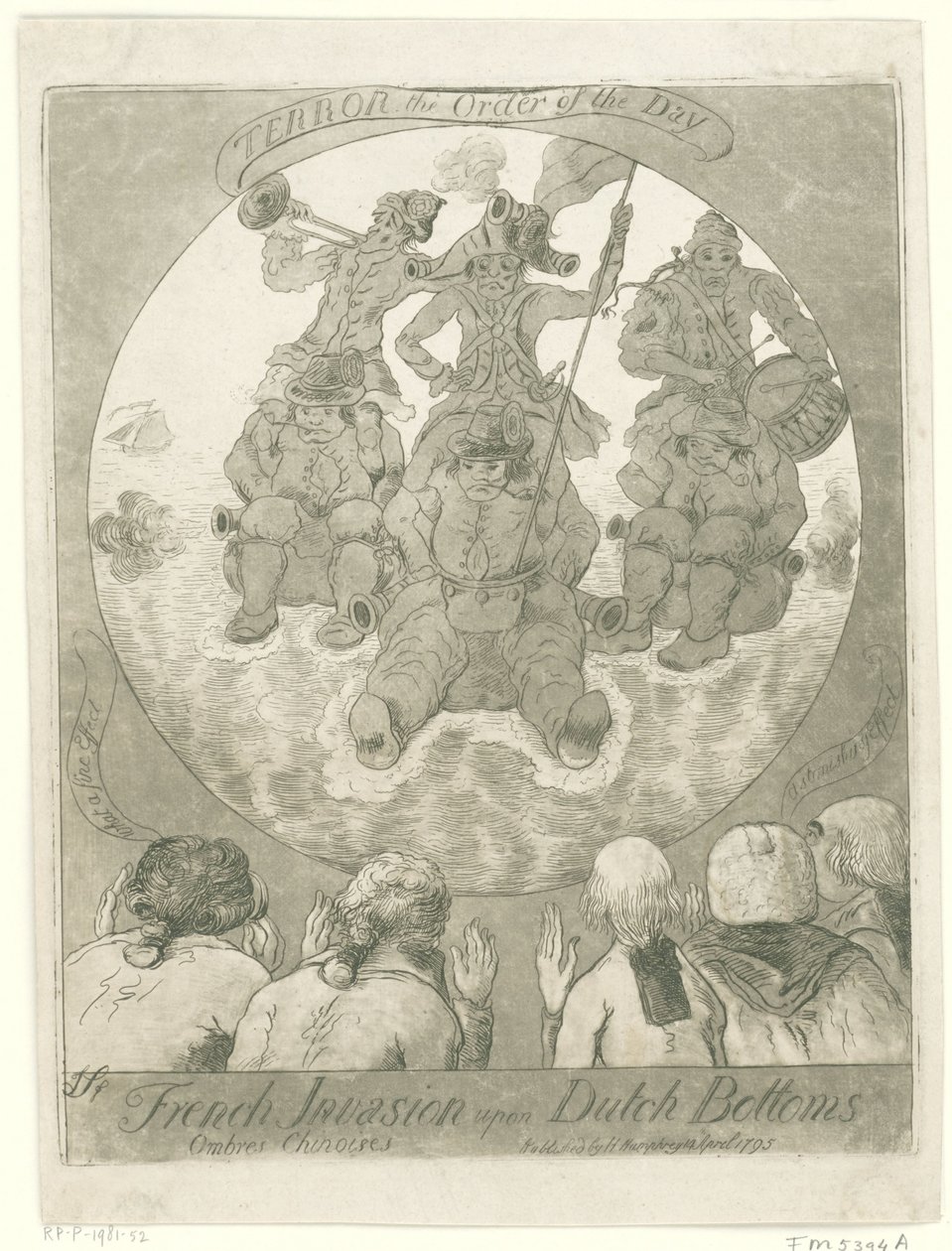 Spotprent op de Franse invasie, 1795 door James Sayers