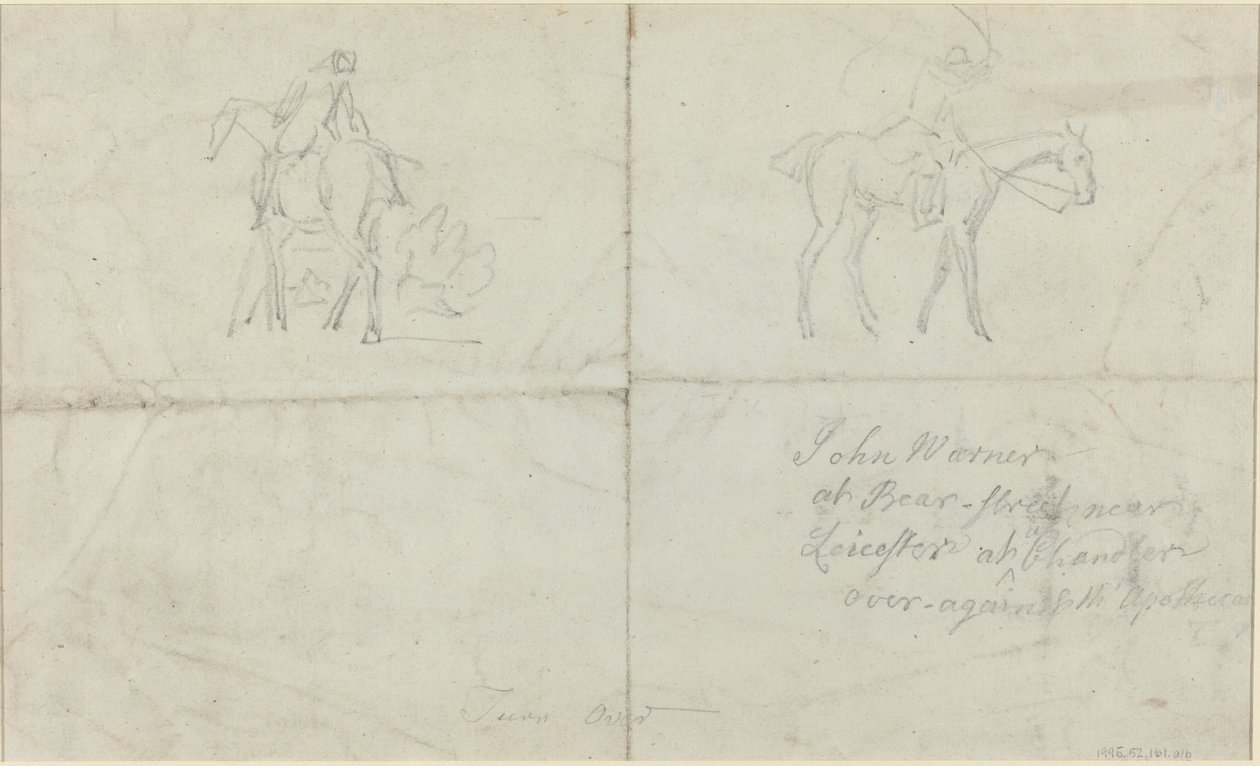 Bereden ruiters [verso] door James Seymour