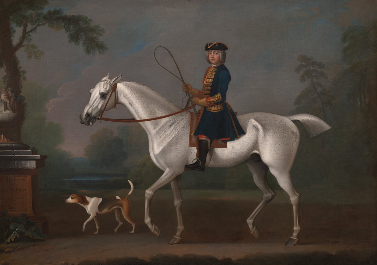 Sir Roger Burgoyne rijdend op 