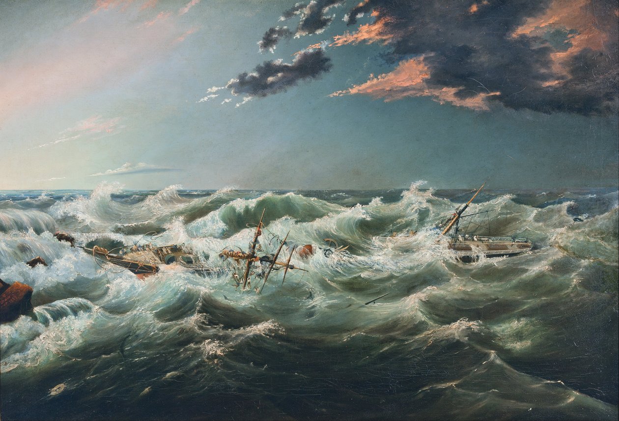 Schipbreuk van de Admella, Cape Banks, 6 augustus 1859 door James Shaw