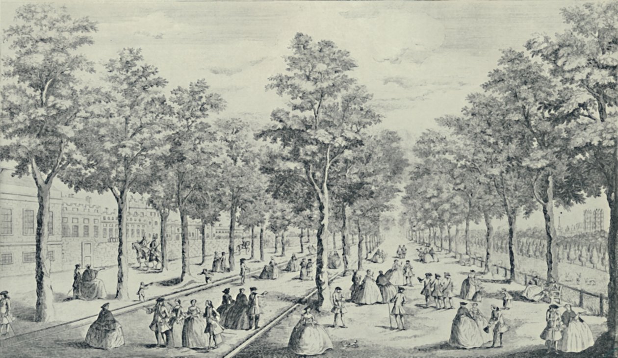 Maatschappij in de Mall, 1741, 1920 door James Smith