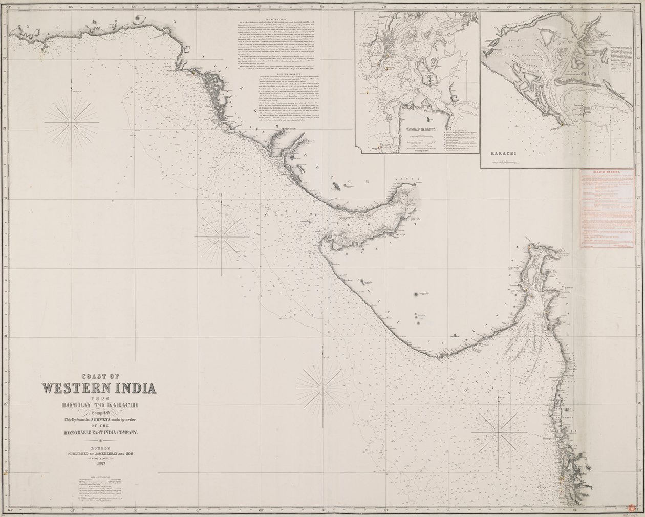 Kust van West-India van Bombay tot Karachi, voornamelijk samengesteld uit de onderzoeken in opdracht van de eerbiedwaardige Oost-Indische Compagnie door James & Son Imray