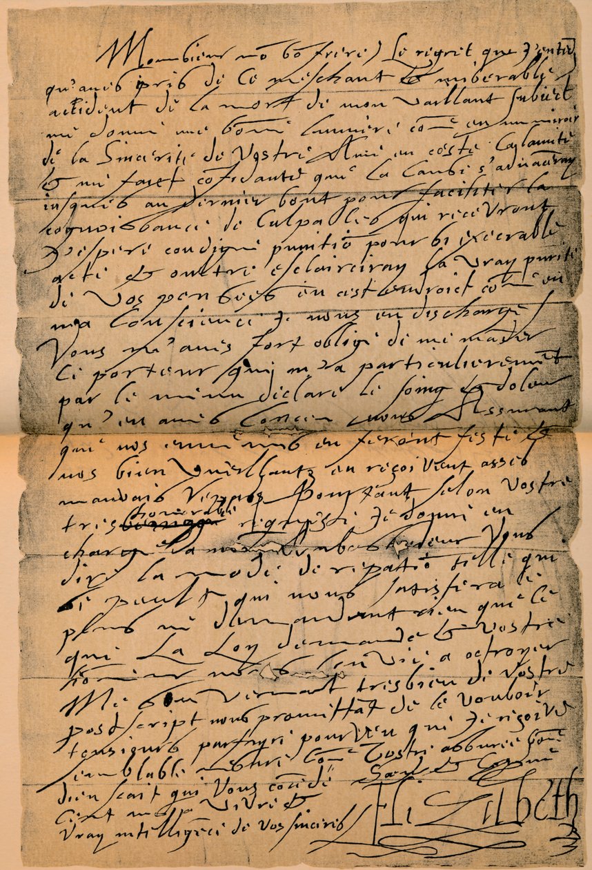 Een brief van Koningin Elizabeth I 1533-1603 aan Koning James VI 1566-1625, 1898 door James Stillie