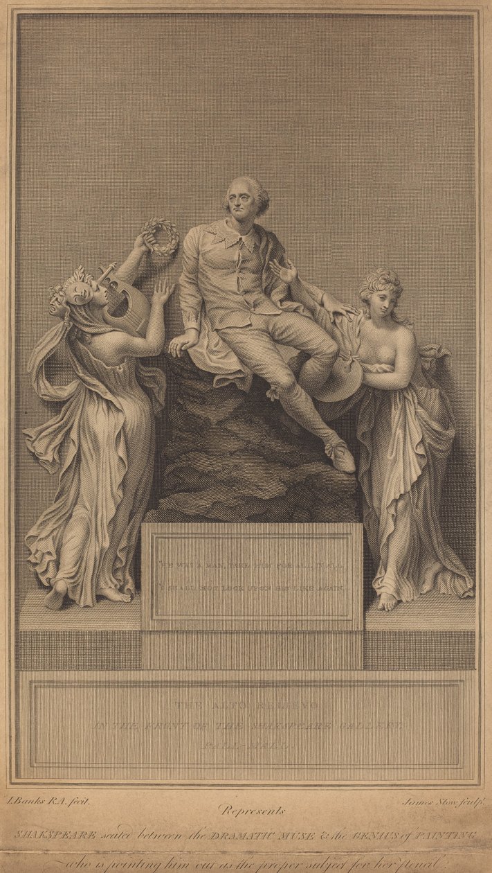 Monument voor William Shakespeare door James Stow after Thomas Banks