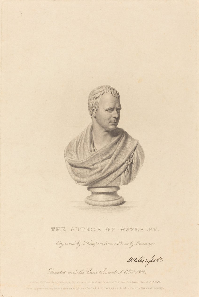 Buste van Sir Walter Scott door James Thomson after Sir Francis Legatt Chantrey