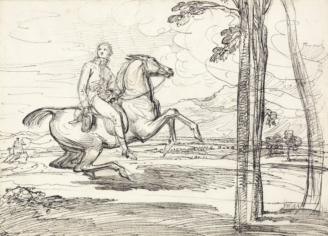 Een Ruiter in een Landschap, waarschijnlijk een studie voor 