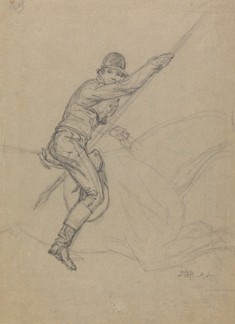 Sir Charles Blunt (b.1775) jaagt op het zwijn en ontsnapt aan de tijger: een studie voor een van een set van vier schilderijen gemaakt in 1815 door James Ward