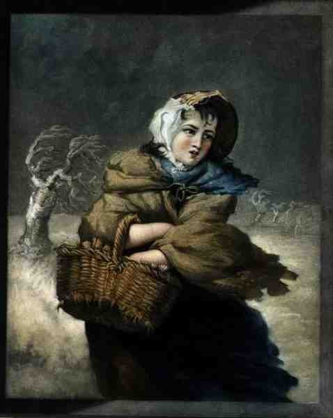 Winter, gegraveerd door de kunstenaar, uitgegeven ca. 1805 door James Ward