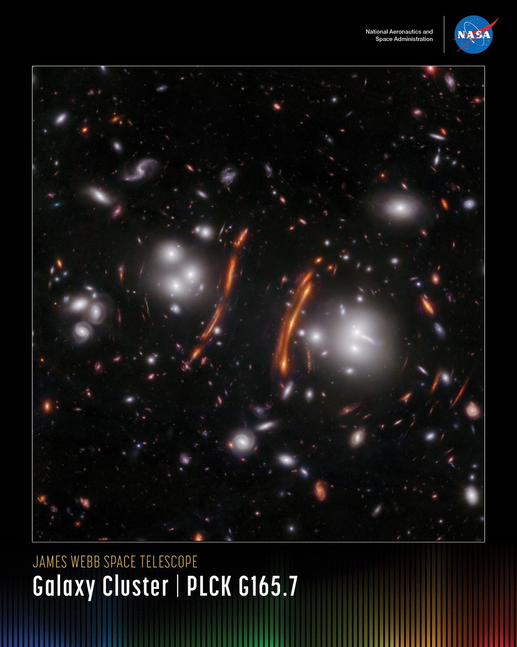 Galaxy Cluster PLCK G165.7 miniposter door James Webb Space Telescope (NASA)