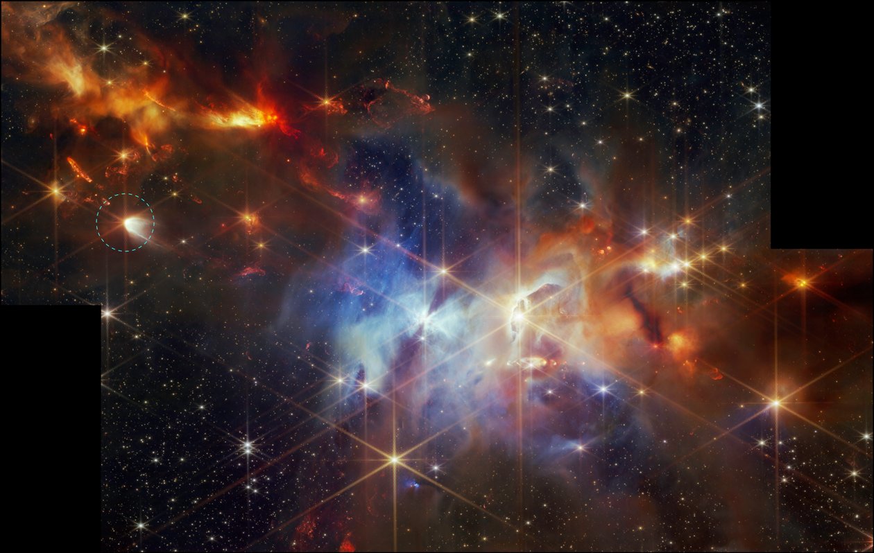 Protoster EC 53 in de Serpens-nevel (NIRCam-opname) door James Webb Space Telescope (NASA)