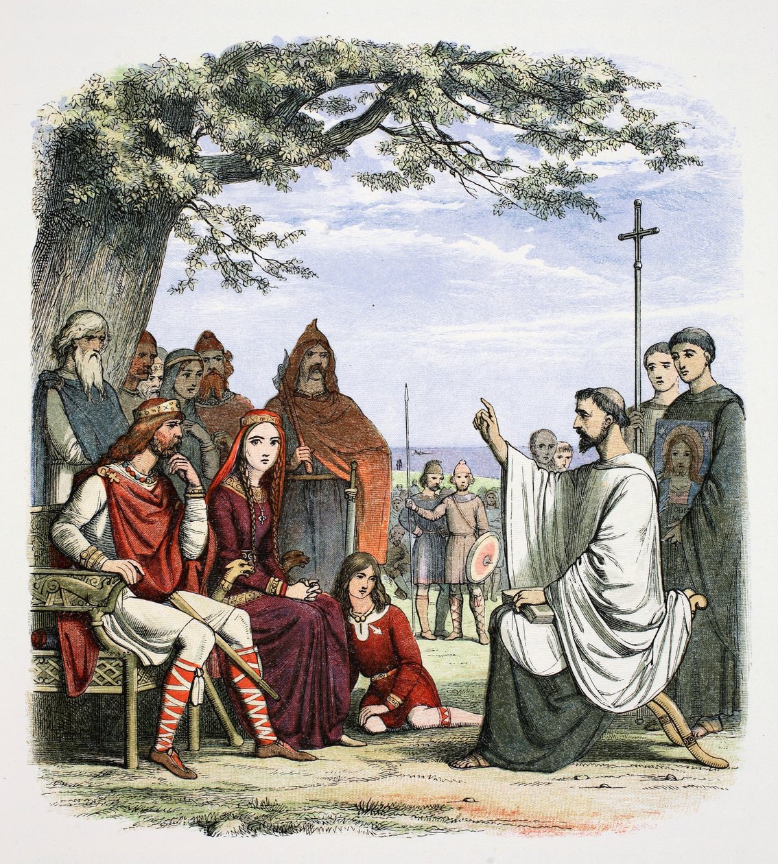 Augustinus predikt voor Koning Ethelbert door James William Edmund Doyle
