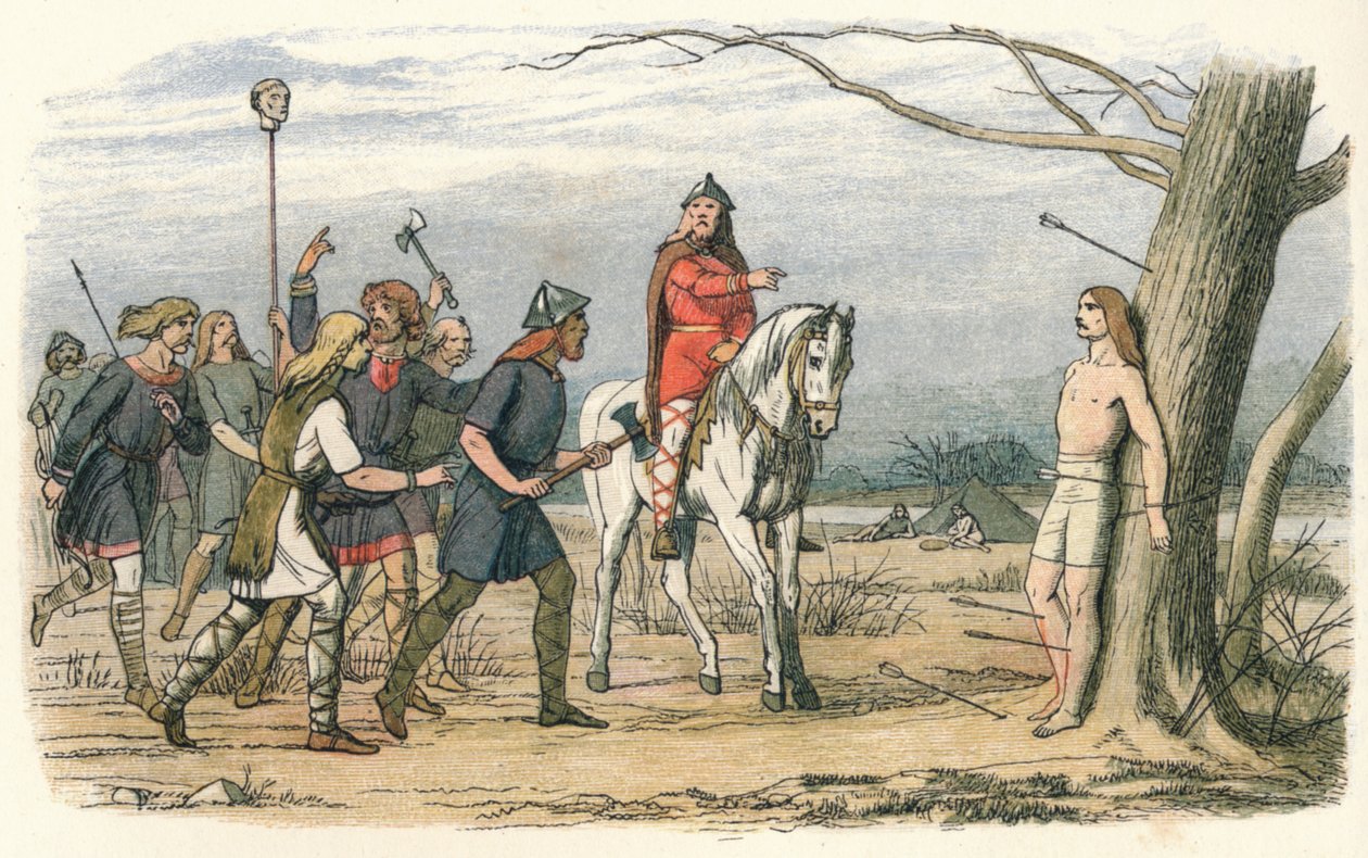 Edmund, koning van Oost-Anglia, gedood door de Denen, 9e eeuw 1864 door James William Edmund Doyle