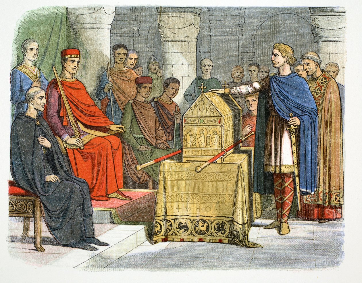 Harold II zweert trouw aan Hertog Willem van Normandië door James William Edmund Doyle