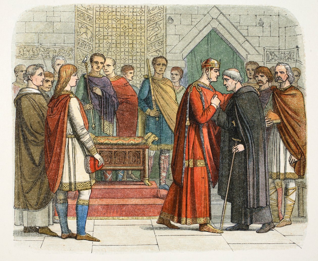 Koning Willem I brengt een bezoek aan de Engelse leiders door James William Edmund Doyle