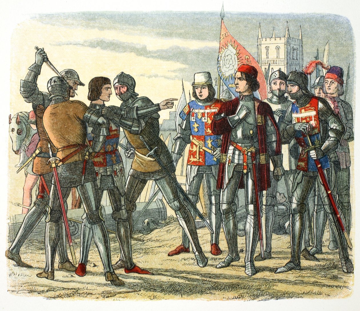 Moord op Prins Edward na zijn gevangenneming door Koning Edward IV, 1471, 1864 door James William Edmund Doyle