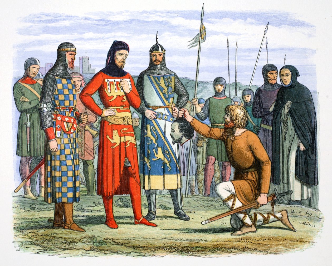 Het hoofd van Piers Gaveston getoond aan de graaf van Lancaster, 1312 door James William Edmund Doyle