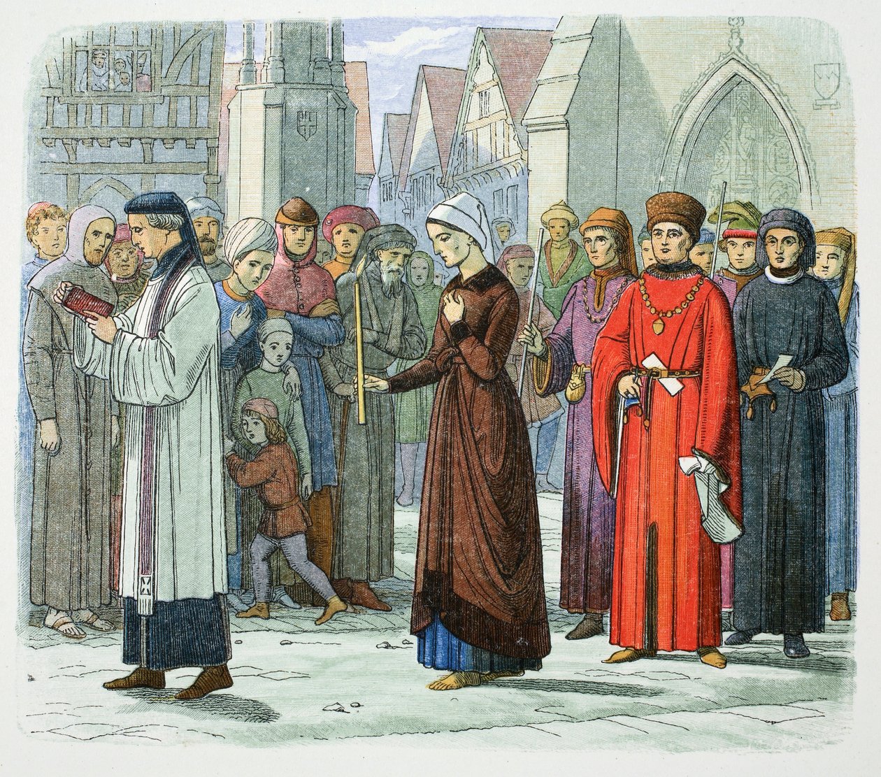 De hertogin van Gloucester doet boete, 1441, 1864 door James William Edmund Doyle