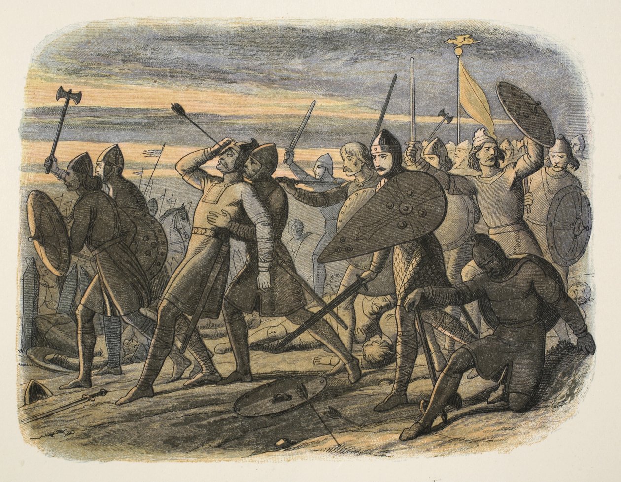 De dood van Harold II in de Slag bij Hastings, 1066, uit 