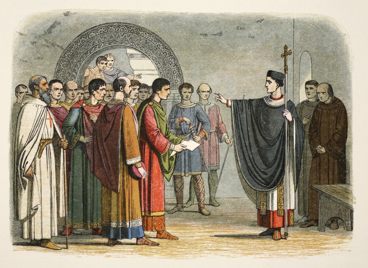 Thomas Becket verbiedt de graaf van Leicester om over hem te oordelen door James William Edmund Doyle