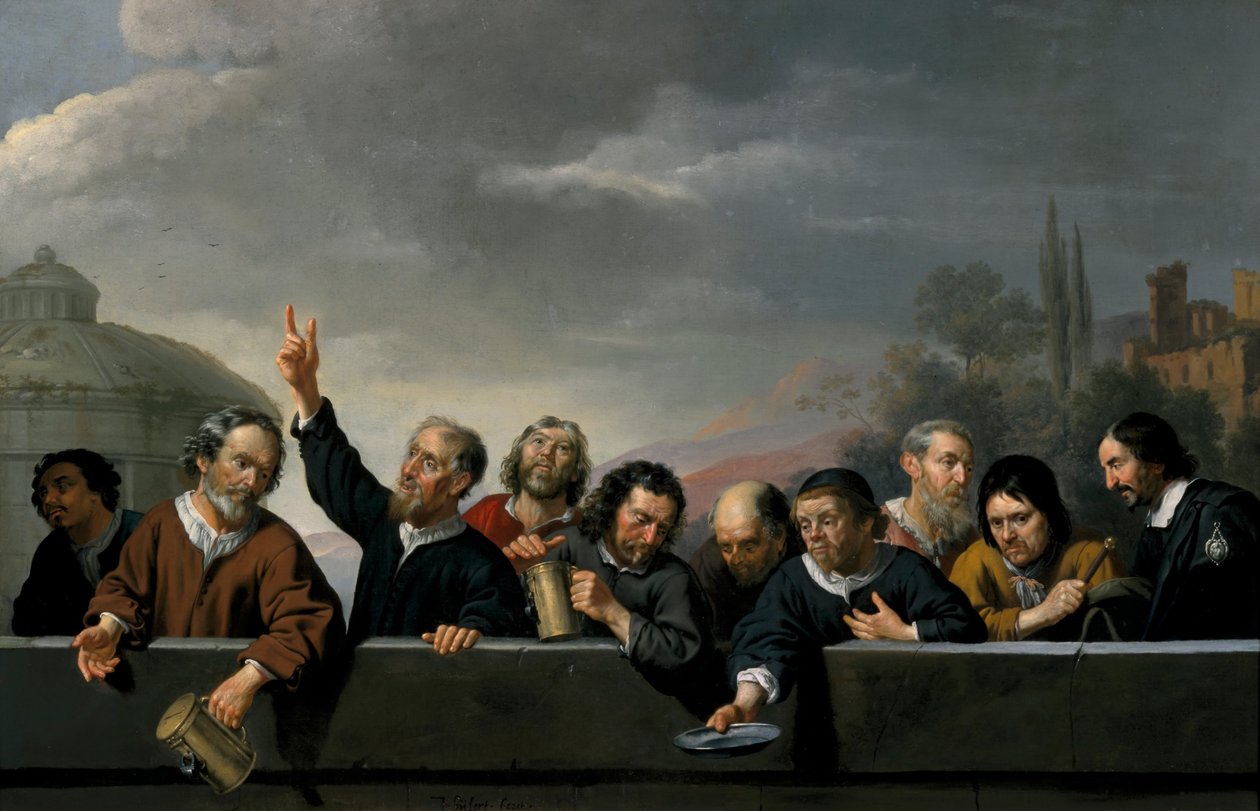 Portretten van de bewoners van het St. Jobsgasthuis in Utrecht door Jan van Bijlert or Bylert
