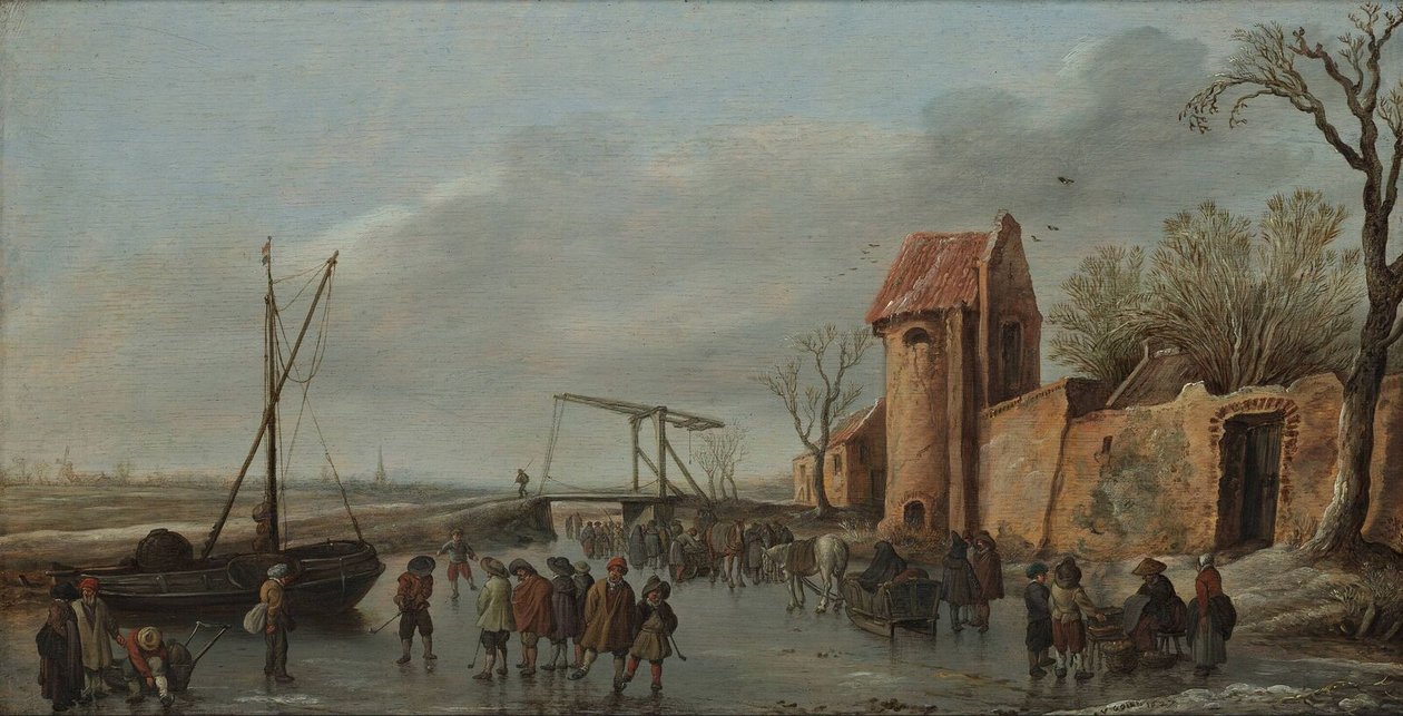 Een Scène op het IJs door Jan Josephsz van Goyen