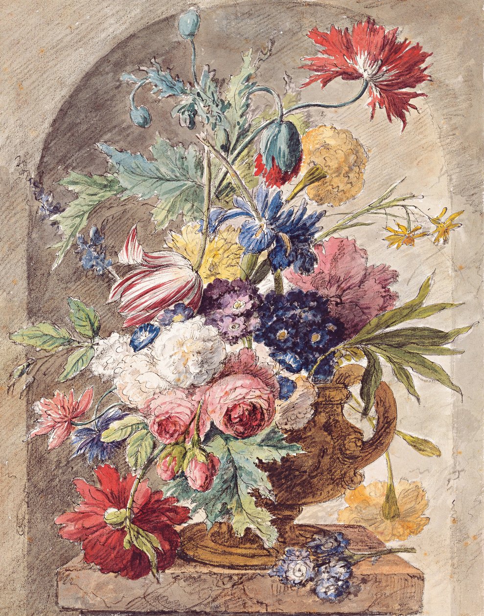 Bloemenstilleven, ca. 1734 door Jan van Huysum