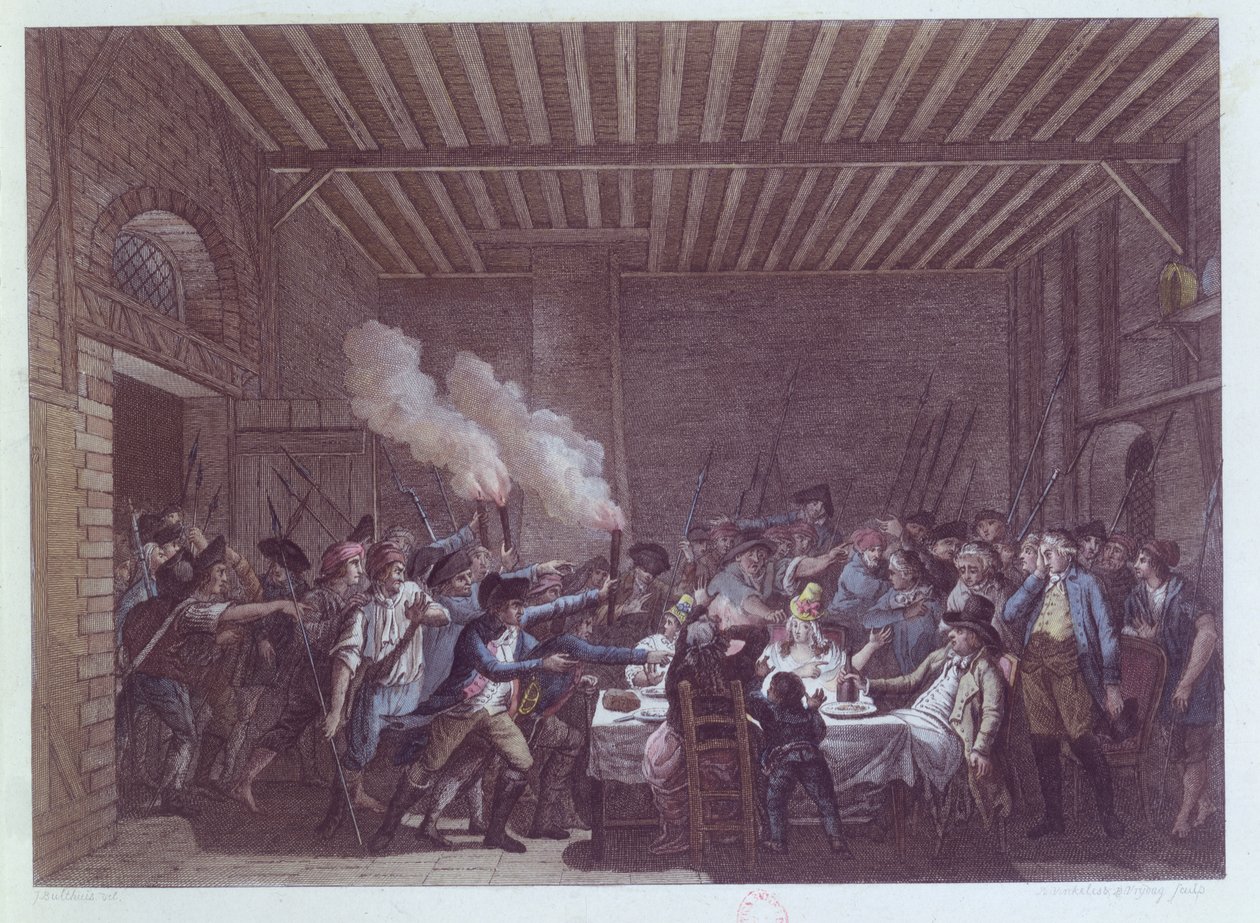 De arrestatie van Lodewijk XVI (1754-93) in Varennes, 22 juni 1791 door Jan Bulthuis