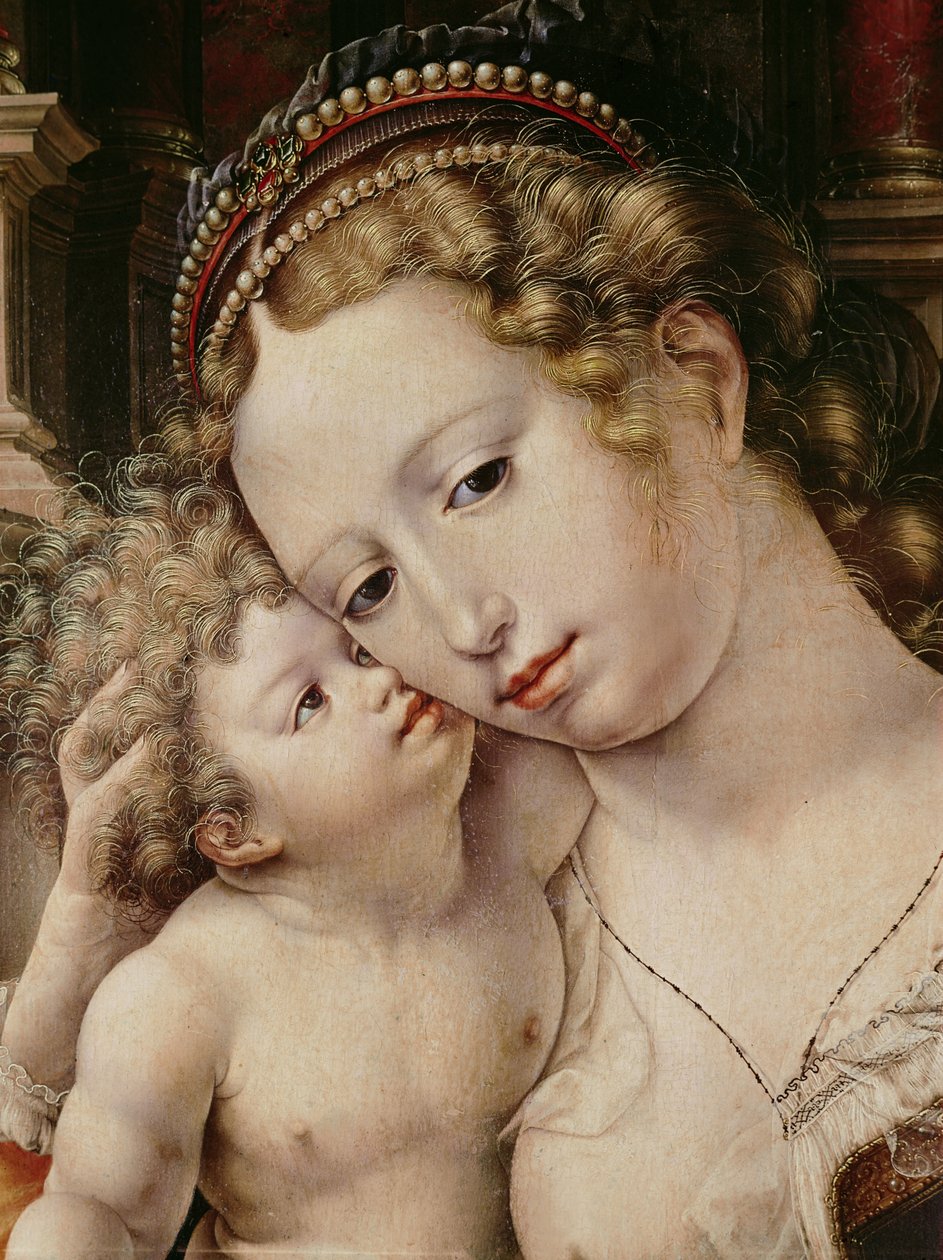 Maagd en kind (detail) door Jan Gossaert
